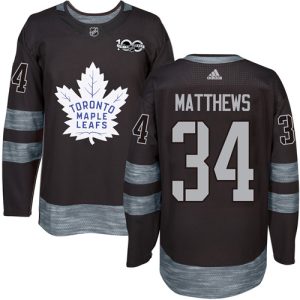 Herren Toronto Maple Leafs Eishockey Trikot Auston Matthews #34 Authentic Schwarz 1917-2017 100th Anniversary